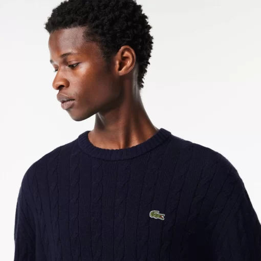 Lacoste Knitwear-Crew Neck With Cable Detail