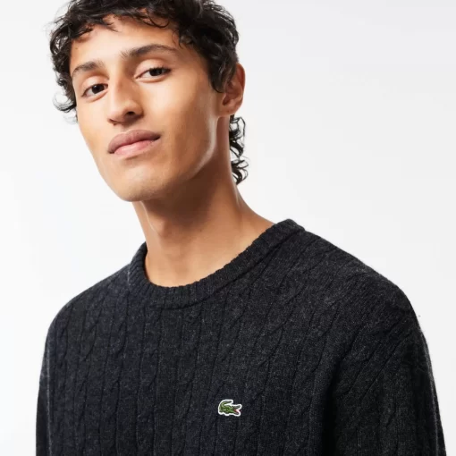 Lacoste Knitwear-Crew Neck With Cable Detail