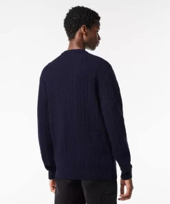 Lacoste Knitwear-Crew Neck With Cable Detail