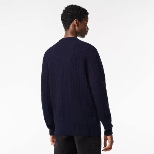 Lacoste Knitwear-Crew Neck With Cable Detail