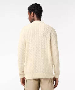 Lacoste Knitwear-Crew Neck With Cable Detail