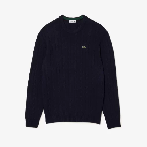 Lacoste Knitwear-Crew Neck With Cable Detail