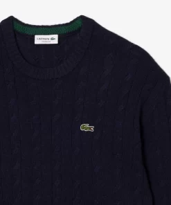 Lacoste Knitwear-Crew Neck With Cable Detail