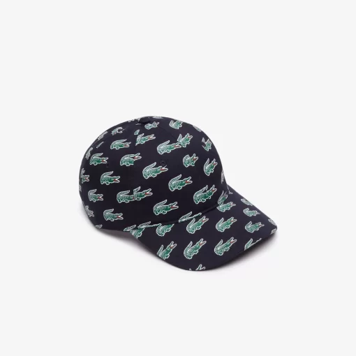 Lacoste Caps & Hats-Croc Print Cotton Cap