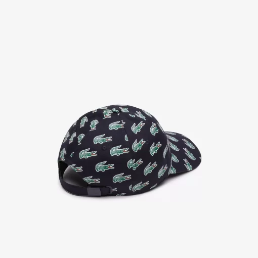 Lacoste Caps & Hats-Croc Print Cotton Cap