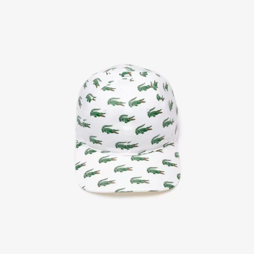 Lacoste Caps & Hats-Croc Print Cotton Cap