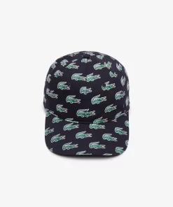 Lacoste Caps & Hats-Croc Print Cotton Cap