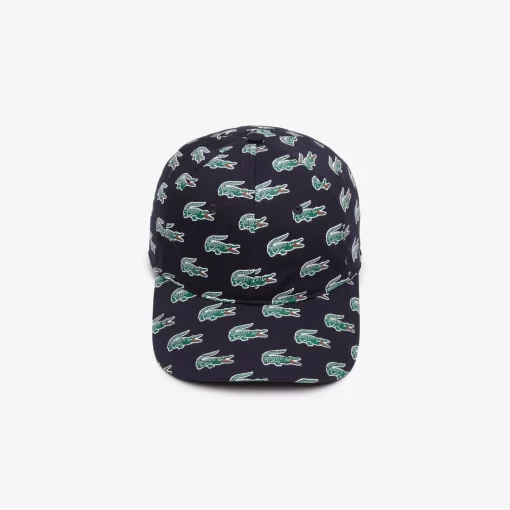 Lacoste Caps & Hats-Croc Print Cotton Cap