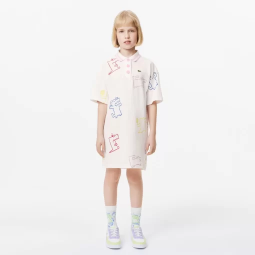 Lacoste Girl Clothing-Croc Print Cotton Pique Dress