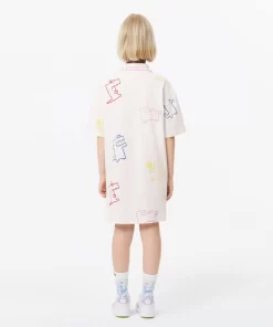 Lacoste Girl Clothing-Croc Print Cotton Pique Dress