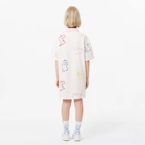 Lacoste Girl Clothing-Croc Print Cotton Pique Dress