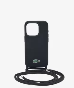 Lacoste Iphone Cases-Croc Print Iphone 15 Pro Case