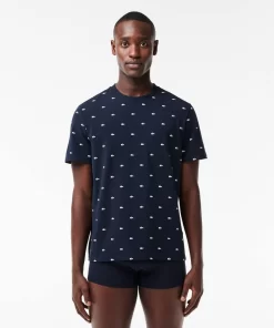 Lacoste Underwear & Lounge Wear-Croc Print Pajama T-Shirt