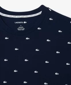 Lacoste Underwear & Lounge Wear-Croc Print Pajama T-Shirt