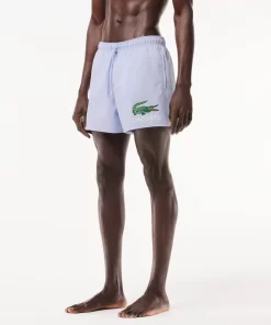 Lacoste Swimwear-Croc Print Swim Trunks