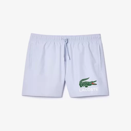 Lacoste Swimwear-Croc Print Swim Trunks