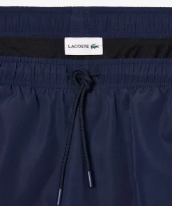 Lacoste Swimwear-Croc Print Swim Trunks