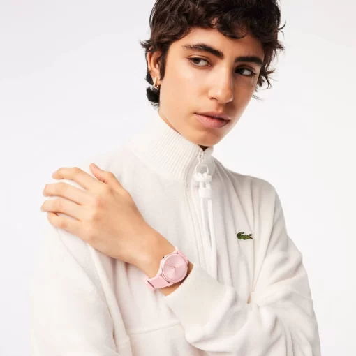 Lacoste Watches-Crocodelle 3 Hands Watch Pink Silicone