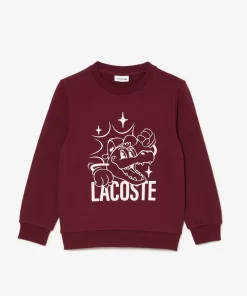 Lacoste Girl Clothing-Crocodile Print Cotton Sweatshirt