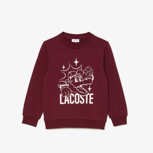 Lacoste Girl Clothing-Crocodile Print Cotton Sweatshirt