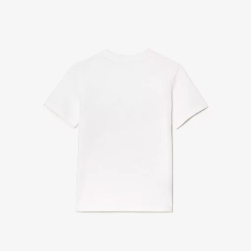 Lacoste Girl Clothing-Crocodile Print Cotton T-Shirt