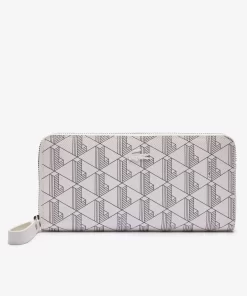 Lacoste Wallets & Small Leather Goods-Daily Lifestyle Women'S Monogram Print Zip Wallet