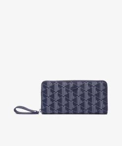 Lacoste Wallets & Small Leather Goods-Daily Lifestyle Women'S Monogram Print Zip Wallet