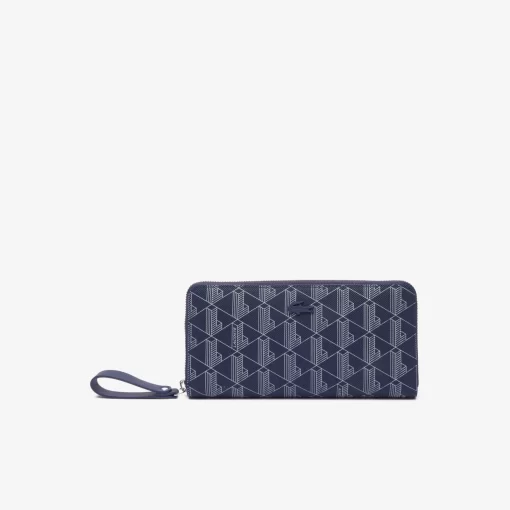 Lacoste Wallets & Small Leather Goods-Daily Lifestyle Women'S Monogram Print Zip Wallet