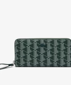 Lacoste Wallets & Small Leather Goods-Daily Lifestyle Women'S Monogram Print Zip Wallet