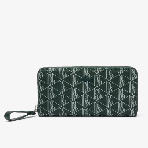 Lacoste Wallets & Small Leather Goods-Daily Lifestyle Women'S Monogram Print Zip Wallet