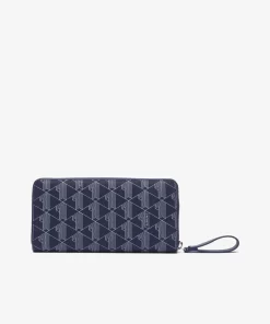 Lacoste Wallets & Small Leather Goods-Daily Lifestyle Women'S Monogram Print Zip Wallet