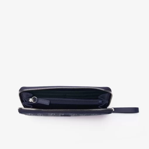 Lacoste Wallets & Small Leather Goods-Daily Lifestyle Women'S Monogram Print Zip Wallet