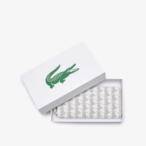 Lacoste Wallets & Small Leather Goods-Daily Lifestyle Women'S Monogram Print Zip Wallet