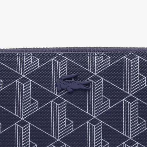 Lacoste Wallets & Small Leather Goods-Daily Lifestyle Women'S Monogram Print Zip Wallet