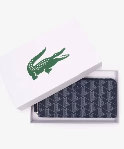 Lacoste Wallets & Small Leather Goods-Daily Lifestyle Women'S Monogram Print Zip Wallet