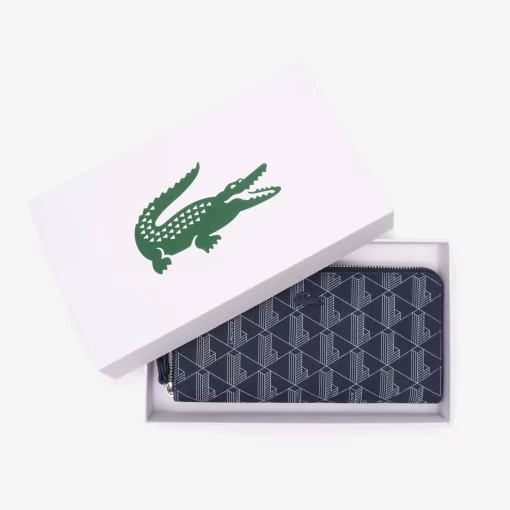 Lacoste Wallets & Small Leather Goods-Daily Lifestyle Women'S Monogram Print Zip Wallet