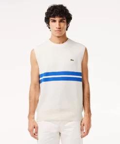 Lacoste Knitwear-Double Face Pique Striped Sweater Vest