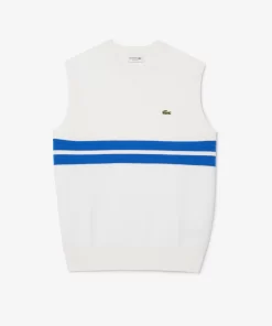 Lacoste Knitwear-Double Face Pique Striped Sweater Vest