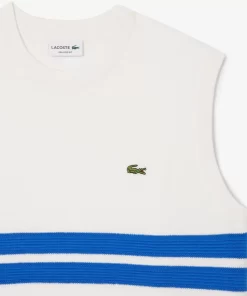 Lacoste Knitwear-Double Face Pique Striped Sweater Vest