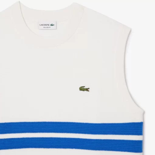 Lacoste Knitwear-Double Face Pique Striped Sweater Vest