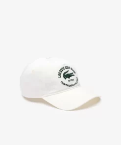 Lacoste Caps & Hats-Embroidered Cotton Twill Cap