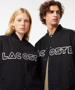 Lacoste Jackets & Coats-Embroidered Cotton Twill Teddy Jacket