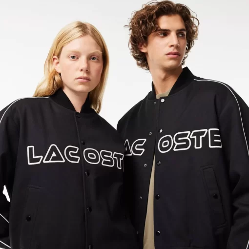 Lacoste Jackets & Coats-Embroidered Cotton Twill Teddy Jacket