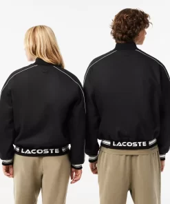 Lacoste Jackets & Coats-Embroidered Cotton Twill Teddy Jacket