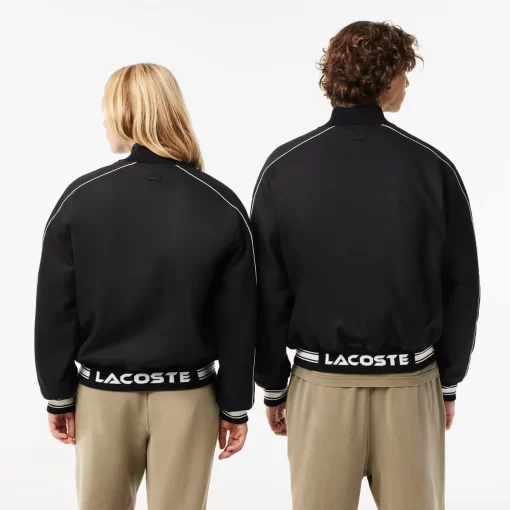 Lacoste Jackets & Coats-Embroidered Cotton Twill Teddy Jacket