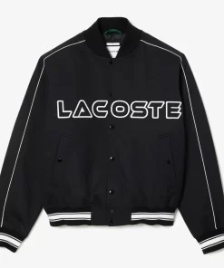 Lacoste Jackets & Coats-Embroidered Cotton Twill Teddy Jacket