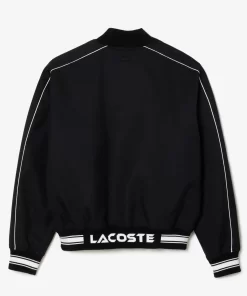 Lacoste Jackets & Coats-Embroidered Cotton Twill Teddy Jacket