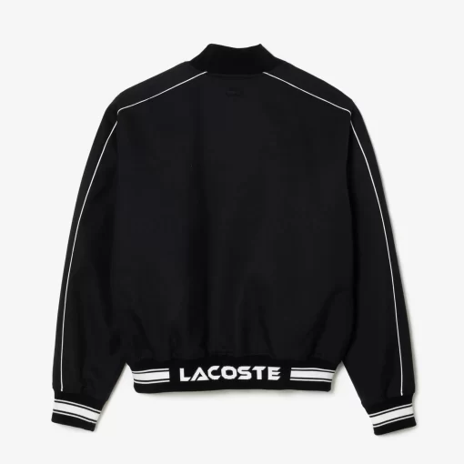 Lacoste Jackets & Coats-Embroidered Cotton Twill Teddy Jacket