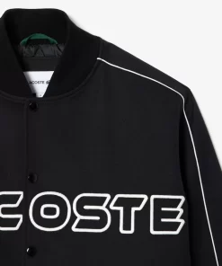 Lacoste Jackets & Coats-Embroidered Cotton Twill Teddy Jacket