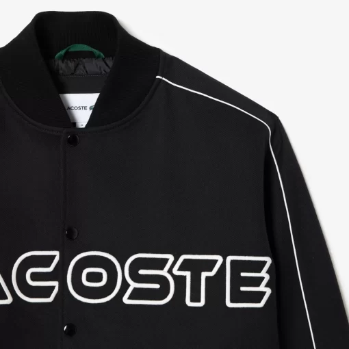 Lacoste Jackets & Coats-Embroidered Cotton Twill Teddy Jacket